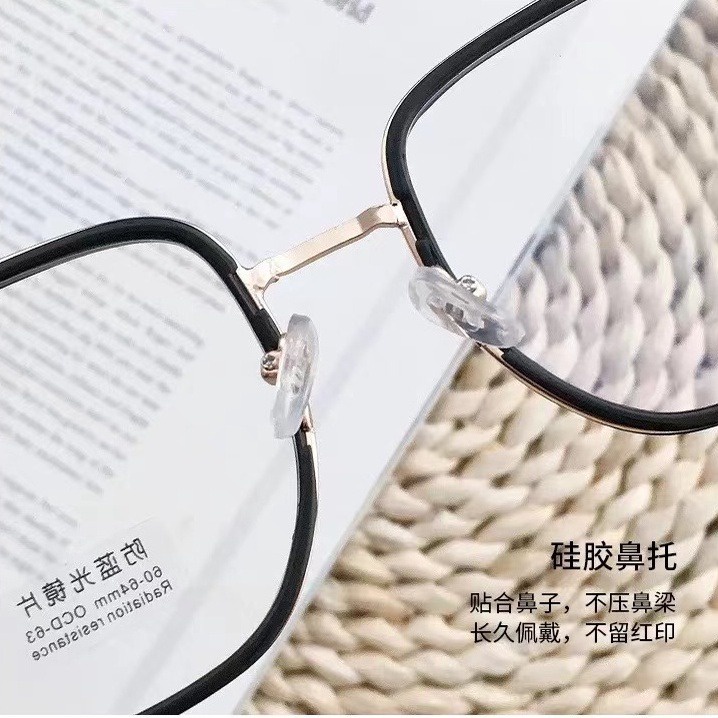 T&amp;Y Kacamata Poligonal Anti Radiasi 6651 Kaca Mata Wanita Pria Frame Sunglasses Lensa Transparan Fashion Blue Light Kacamata Fashion