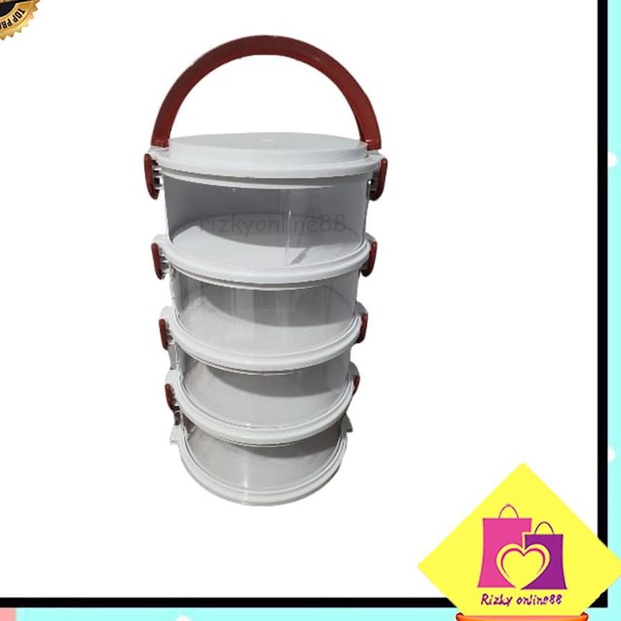 ℮ rizkyonline88 tudung saji rantang 4 susun bulat elco ►