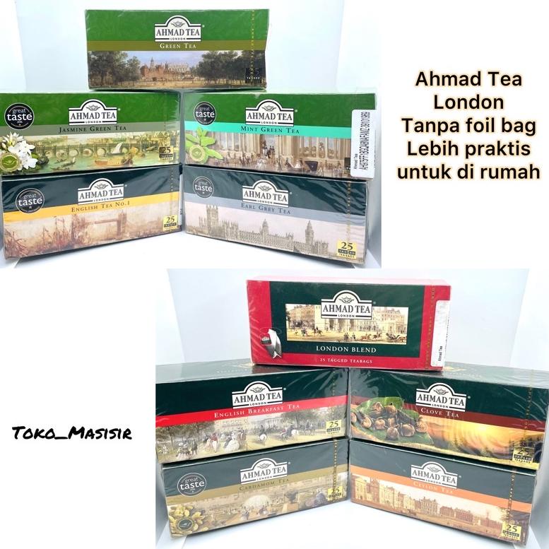 

✨MEGA ⚡ALE✨ Ahmad Tea 25 kantong - Tanpa Foil bag - Lengkap 10 Varian Cardamom Tea (Teh Kapulaga) Ceylon Tea Clove Tea (Teh cengkeh) Earl Grey Tea English Breakfast Tea English Tea No.1 Green Tea Jasmine Green Tea London Blend Mint Green Tea