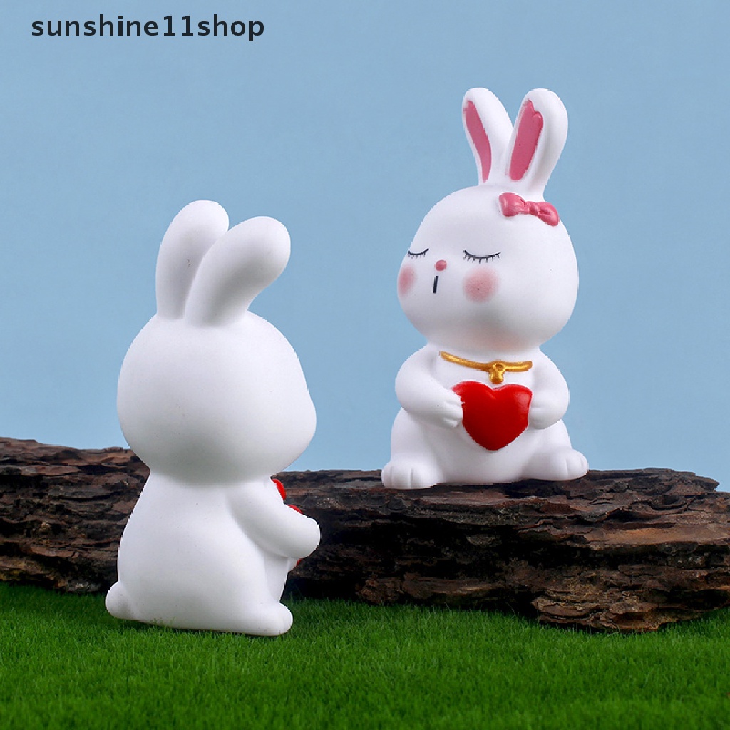 Sho Enamel Love Couple Kelinci Kue Hias Hiasan Valene's Day Rabbit Desktop Ornaments Aksesoris Lamaran N