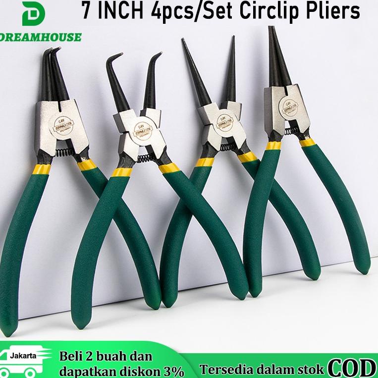 Jual Jangan Lewatkan Produk Ini [Buy 4 Free Gold] 4 pcs Tang Circlip tang snap ring set 7 Inch
