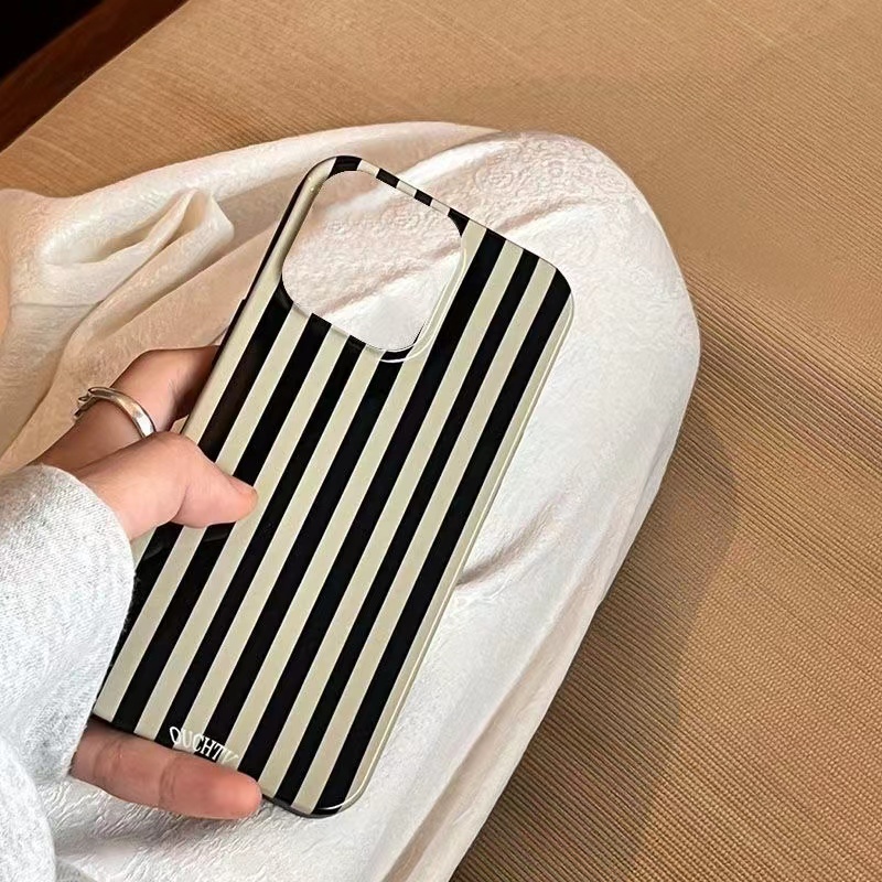 IPHONE Ins Motif Garis Cocok Untuk Iphone14 14pro 14plus 13 13mini 13pro 13prm iPhone12 7Plus 8Plus Xr XS 13 12mini Pro Max Empat Sudut Casing Ponsel Tahan Guncangan