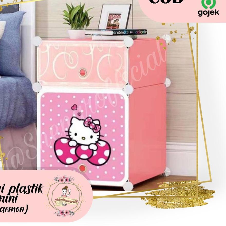 ☃ LEMARI SISI RANJANG PLASTIK/LEMARI PAKAIAN PORTABLE (LEMARI PLASTIK MINI-DORAEMON),SHENAR ►
