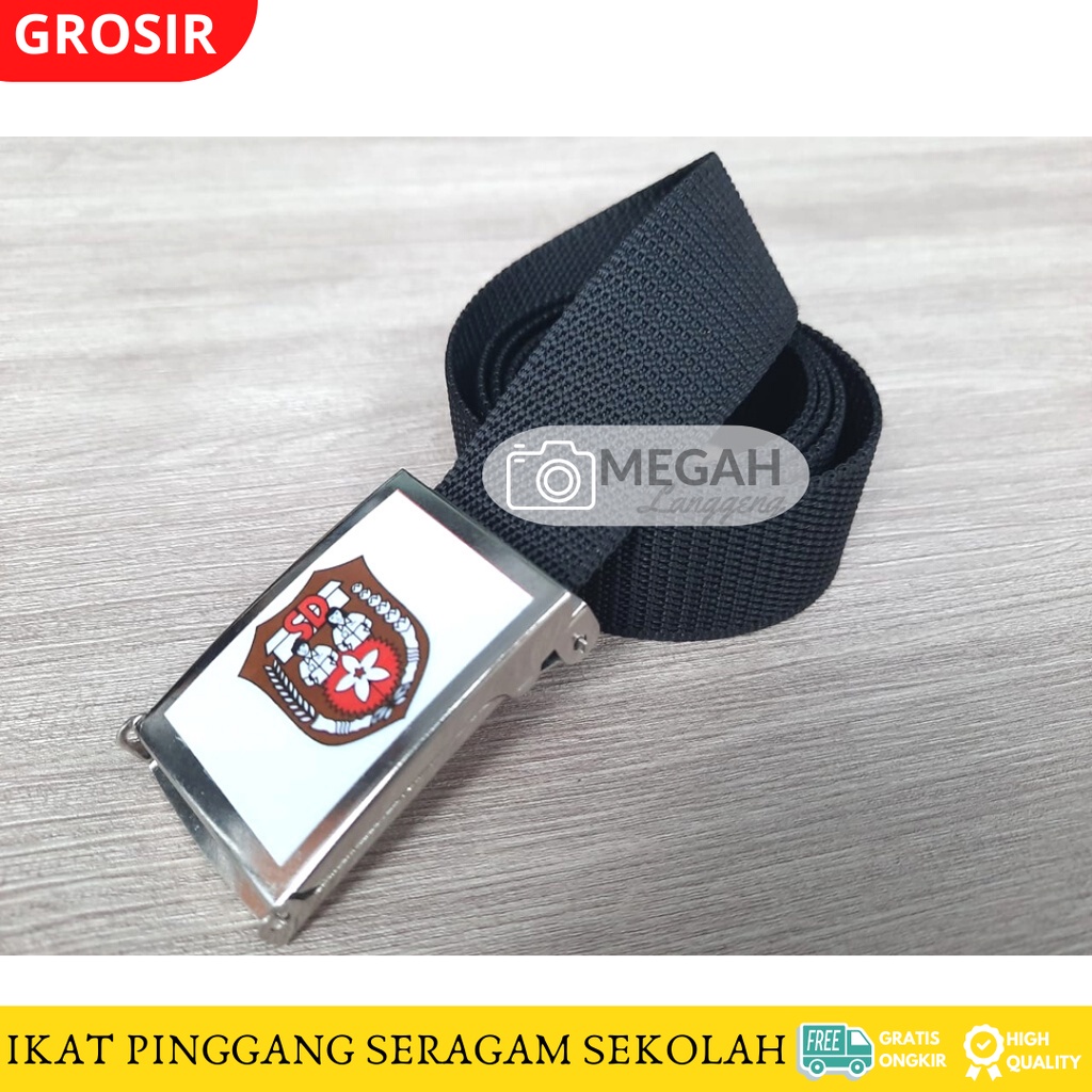 Grosir lusinan sabuk SD ikat pinggang sekolah - ikat pinggang SD perlengkapan sekolah - Ikat pinggang sekolah logo SD , SMA , SMP dan SMA pramuka /sabuk nylon. ikat pinggang sd, ikat pinggang sekolah kain.- sabuk kain sd