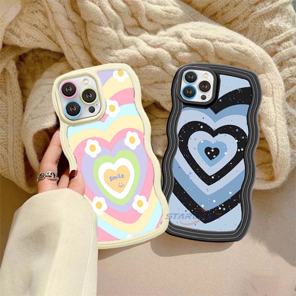 IPHONE  Case Iphone14 14 Pro MAX IPhone13 Pro MAX 11PRO 11PRO MAX 12 12Pro MAX XR XS MAX Iphone6 6S 7 8 Plus SE 2020 Multicolouredl Jahitan Love Flower Fashion Kreativitas Cover