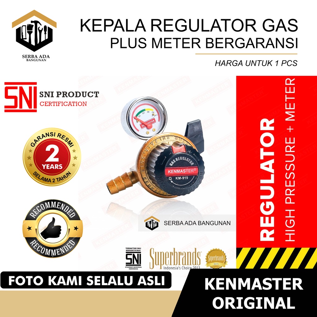 Regulator Gas Tekanan Tinggi Kenmaster KM-918 / Regulator Kepala Gas Ken Master High Pressure KM 918 / KM918