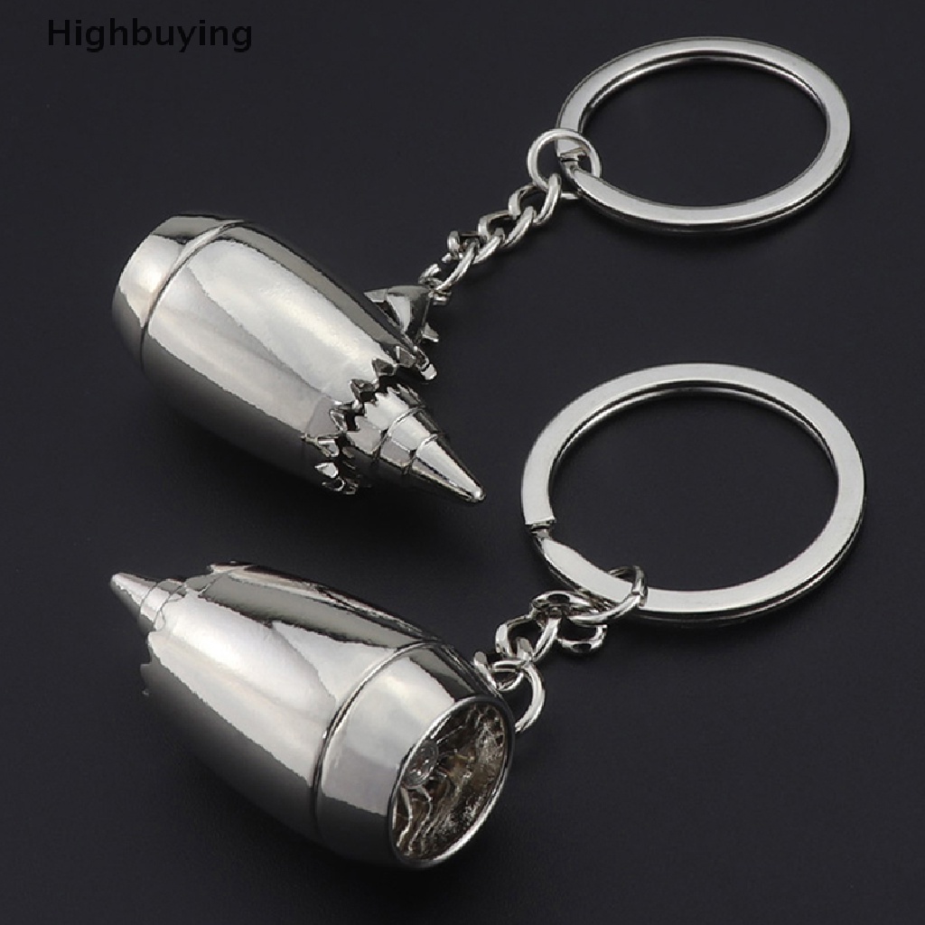 Hbid Logam Baru 3D Aviation Plane Model Mesin Gantungan Kunci Mini Jet Engine Keyrings Hadiah Glory