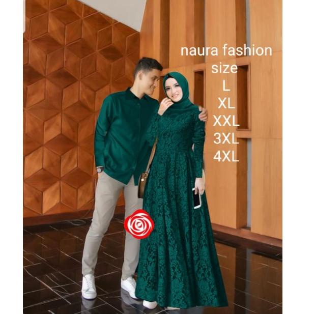 Rekomendasi BAJU COUPLE RENADA(SIZE L,XL,XXL,XXXL) BRUKAT LAPIS FURING  /SIZE JUMBO / GAMIS COUPLE K
