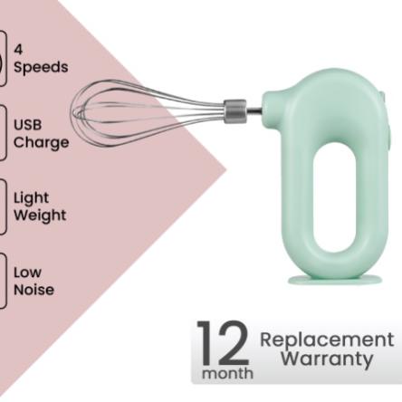 ► Solo River New Style Hand Mixer Wireless Blender Pengocok Telur Elektrik ✾