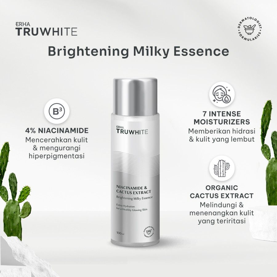 ERHA TRUWHITE Niacinamide &amp; Cactus Extract Brightening Milky Essence 100ml
