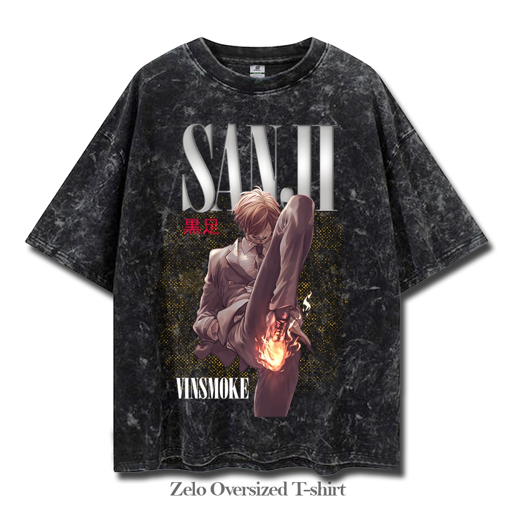 Kaos Sanji One Piece Oversize Vintage Tee // Tshirt Washed Sanji One Piece