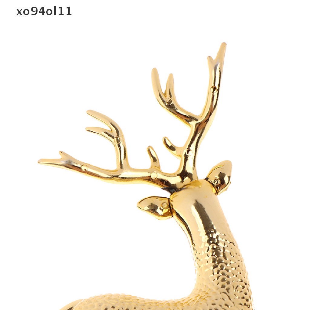 Xo 1pc Natal Elk Plastik Golden Cake Topper Dessert Dekorasi Hadiah Anak OL