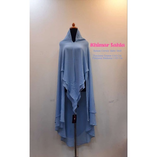 Khimar sahla POLOS/KHIMAR JUMBO/HIJAB SYARI/KHIMAR CERUTY PREMIUM ROIGINAL