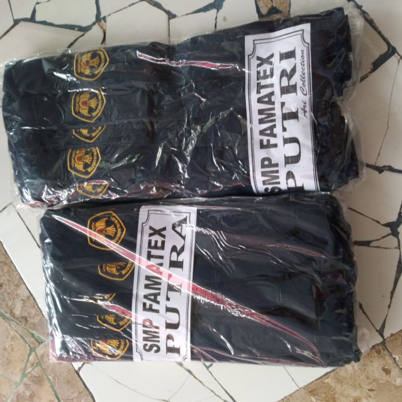 Dasi smp bordir kuning 20 biji