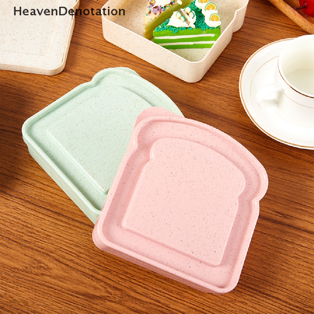 [HeavenDenotation] 1pc Wadah Sandwich Plastik Dengan Tutup Reusable Food Storage Lunch Box HDV