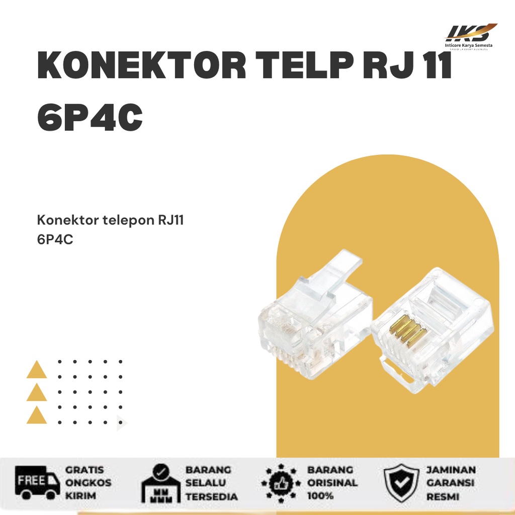 Pin RJ11 Konektor Telp Rj 11 Konektor RJ11 Pin Telephone RJ 11