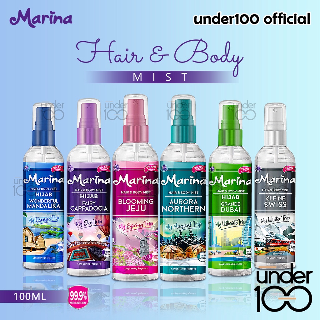 ❤ UNDER100 ❤ MARINA Hijab Hair &amp; Body Mist 100ml | Parfum | Parfume | BPOM