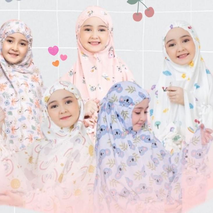 Potongan spesialm3M7y Mukena Pompom Anak Balita, TK dan SD Rayon Premium | UMUR 2-12 TAHUN | Lembut 