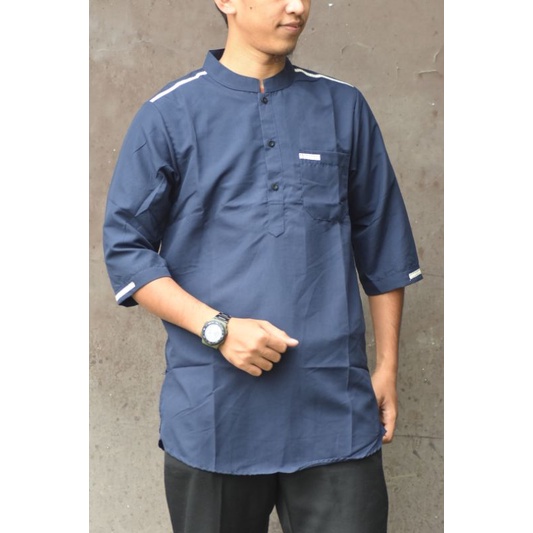 Baju Koko Kurta Katun Pria Dewasa Lengan 3/4