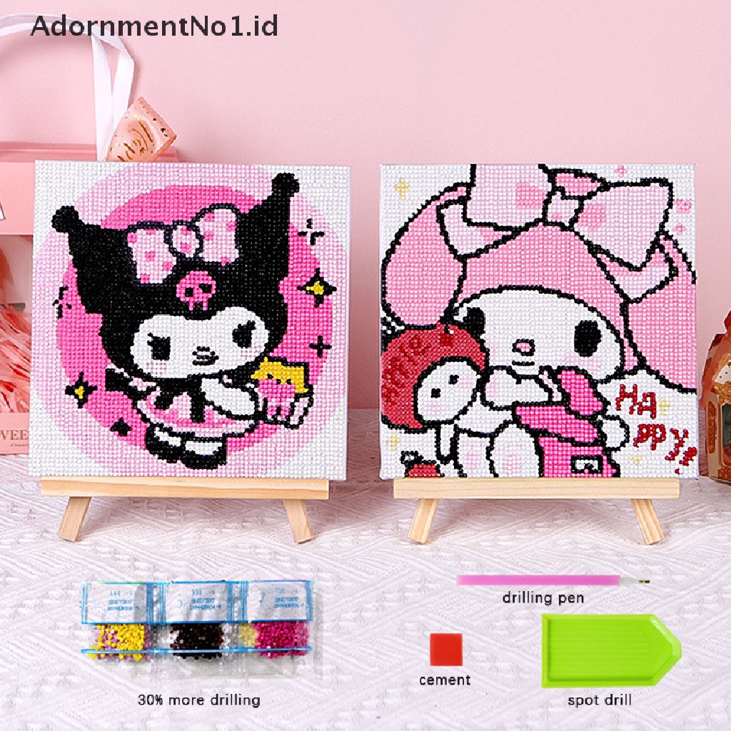 [AdornmentNo1] 1set Kreatif Kuromi Berlian Paing DIY Berlian Bulat Dekorasi Kamar Anak [ID]