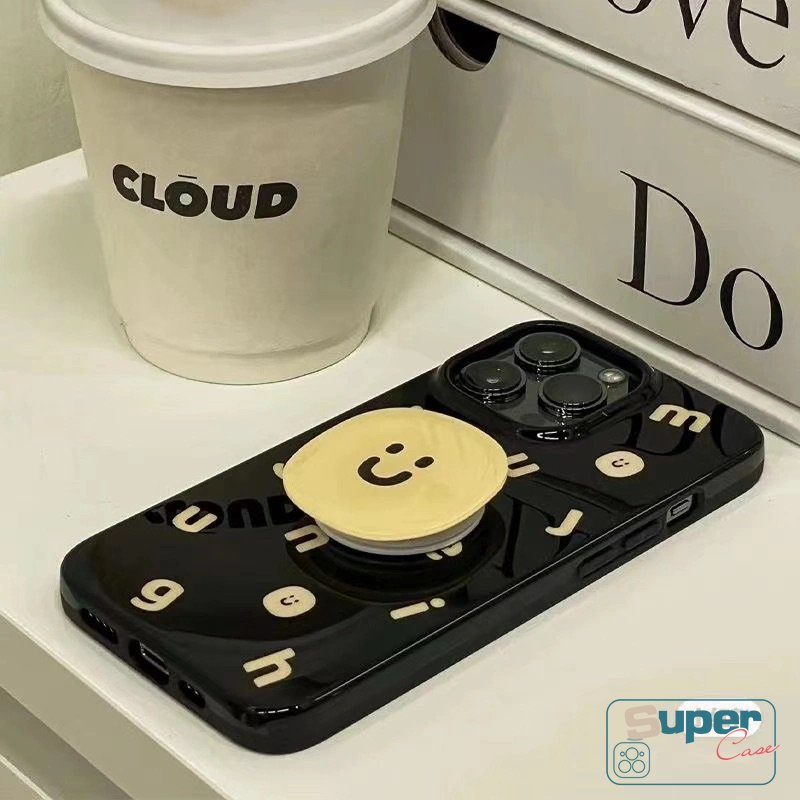 IPHONE Ins Fashion Simple Alphabet Cute Smiley Glossy Case Kompatibel Untuk Iphone7 8 Plus X XR 14 11 13 12 Pro Max XS Max SE 2020 Halus Lembut Tpu Silicon Phone Case