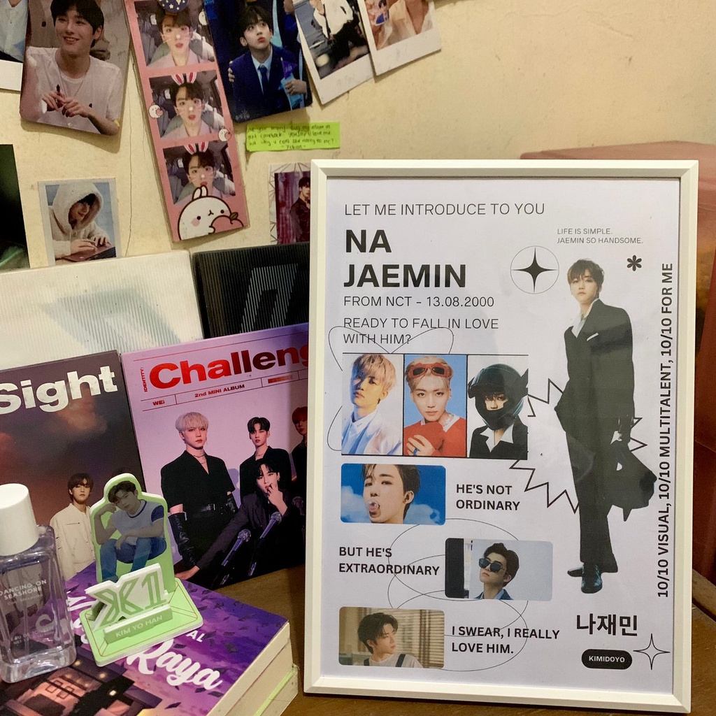 POSTER POSTCARD KPOP BINGKAI FRAME PHOTO HIASAN MEJA KAMAR AESTHETIC IKEA 5R A4 EXO B*T*S NCT DREAM 127 SEVENTEEN