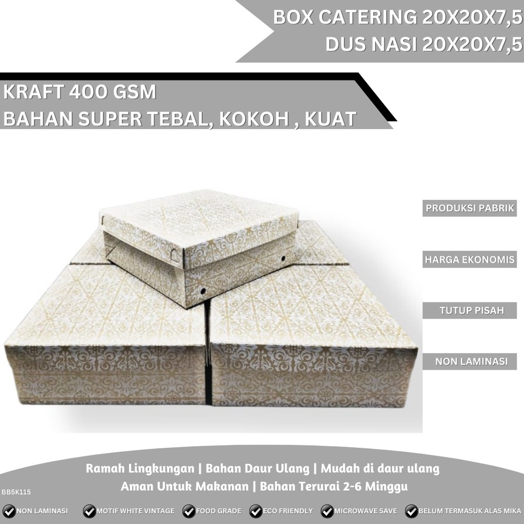 Dus 20x20 Box Nasi Tebal 400 Gsm (BB5K115-20X20X7.5 Cm)