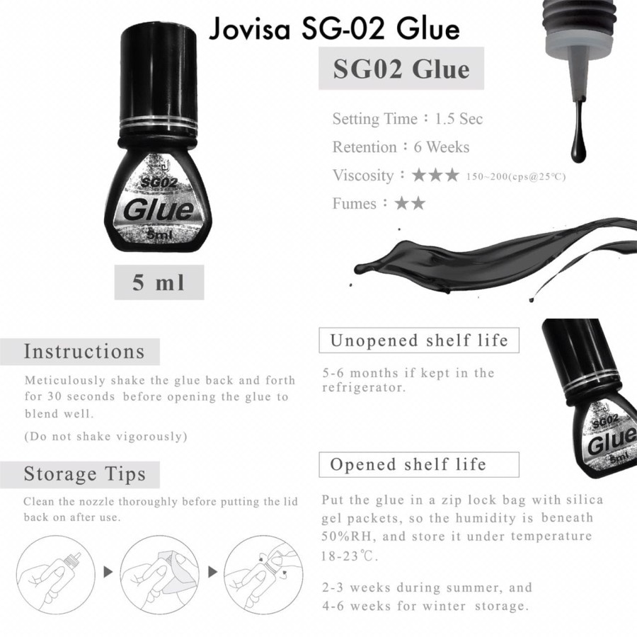 JOVISA GLUE EYELASH EXTENSION / JOVISA SG01 JOVISA SG02 JOVISA SG03 JOVISA W02 JOVISA A-115 JOVISA L112 / LEM BULU MATA EYELASH EXTENSION BEST