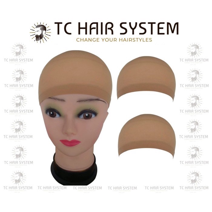 2 Lapis Wig Cap Jaring Stocking Wig Jaring Kepala Hair Net Rambut Wig