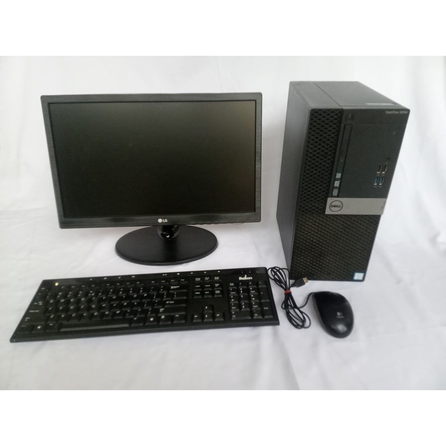 PC CORE I3 GEN 6 DELL 3046 PLUS MONITOR 19 INCH WIDE SSD 120 GB RAM 4 GB DDR 4 WIRELESS