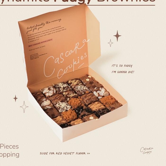 

☆ Cascara Cookies - Dynamite Fudge Brownie 20x20cm 25 pcs ▼