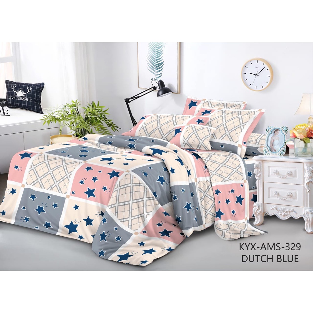 SPREI SET MOTIF DUTCH BLUE BAHAN POLYMICRO GRADE A HARGA TERJANGKAU