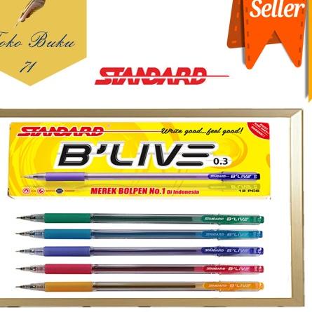 

Barang Laris ✺ PULPEN / PEN / PENA STANDARD B'Live 0.3 [12PCS]^