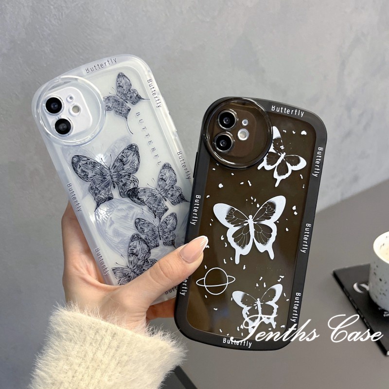 Kompatibel Untuk Iphone14 13 12 11 Pro Max X XR Xs Max8 7 6 6s Plus SE 2020Sketch butterfly Phone Case Soft Cover