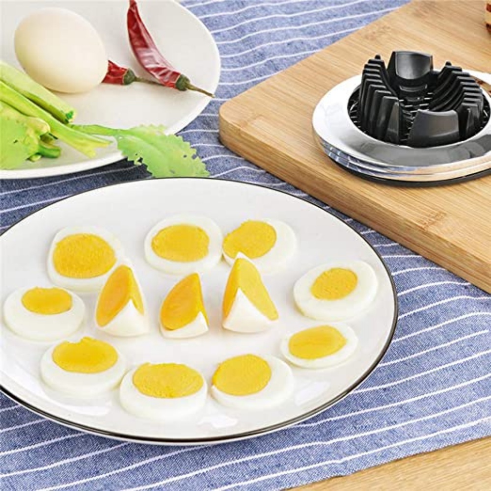 Solighter Egg Slicers Stainless Steel Alat Dapur Aksesoris Dapur Sekat Telur