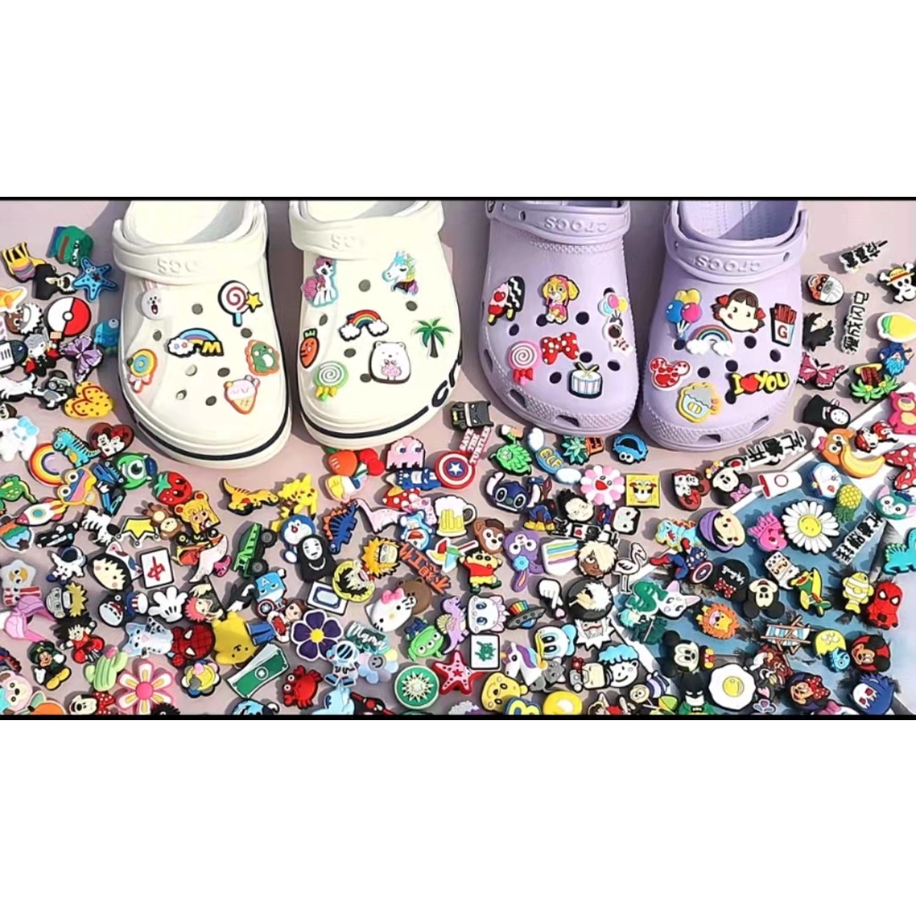 15 SHOP --- Jibbitz Charms Karakter Liontin Sepatu Sendal Pin sandal Aksesoris Mainan Boneka Kartun Bahan PVC Anti Air Lucu