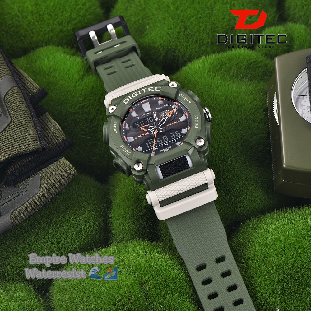 Jam Tangan Digitec DA2178T DG2178T 2178 Pria Cowok Strap Rubber Analog Kualitas Original Waterproof