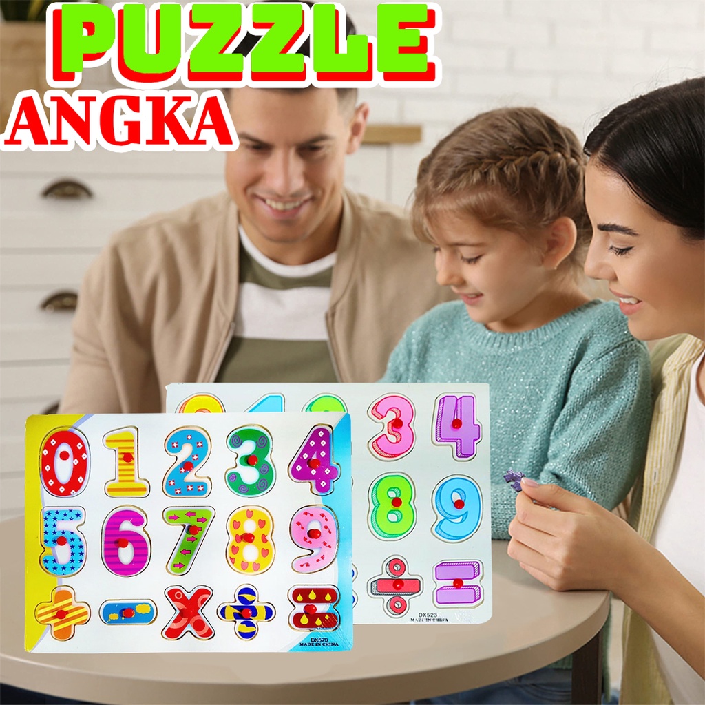 Puzzle Kayu Angka Lengkap/ Mainan Edukasi Puzzle Kayu Angka