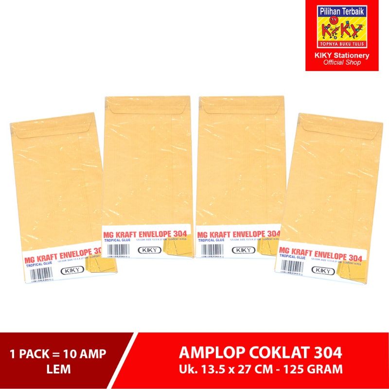 

Amplop Coklat Super Kabinet Kiky 304 polos Lem 125gr