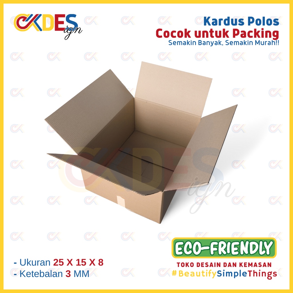 

Kardus Polos 25 X 15 X 8 cm Single Wall 3 MM Karton Box Packing