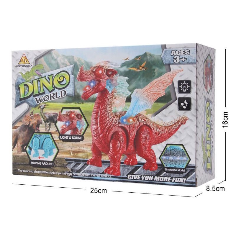 Mainan Anak DINO WORLD B/O Mainan Dinosaurus Berjalan Robot Dinosaurus