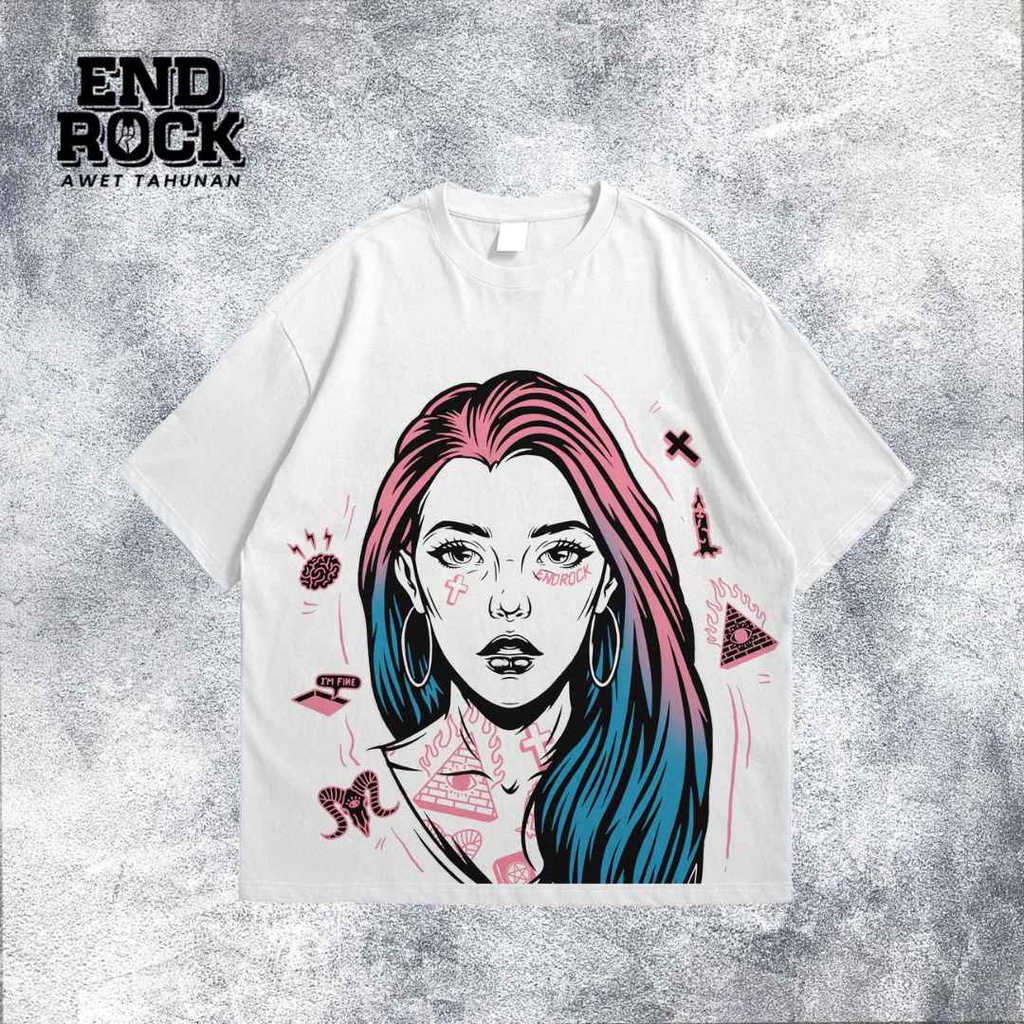 Kaos Oversize Original Endrock Tema Girl Tatto