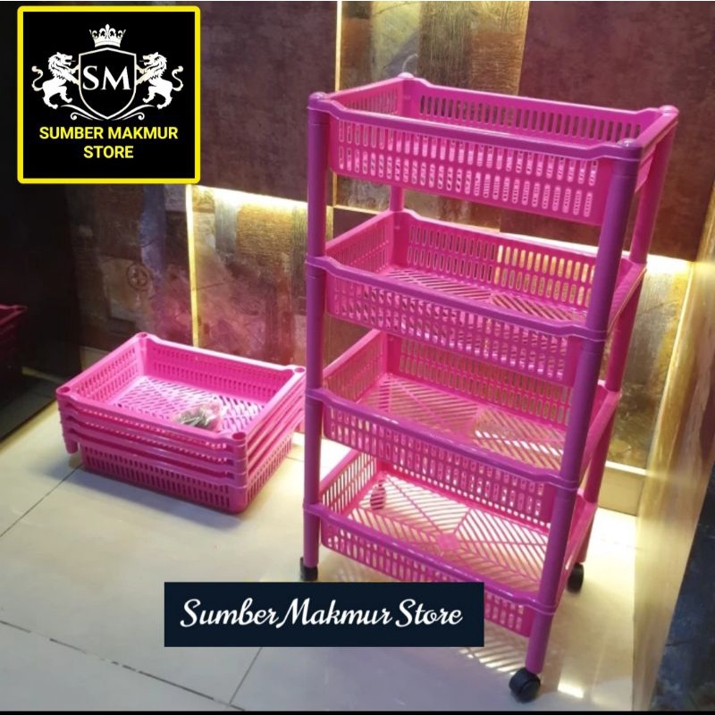 RAK SALON/RAK SERBAGUNA/RAK RODA YUTAKA SUSUN 4