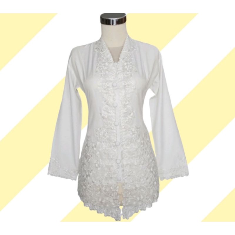 Kebaya Putih Cream Katun Bordir Nadya 702 Kebaya Modern