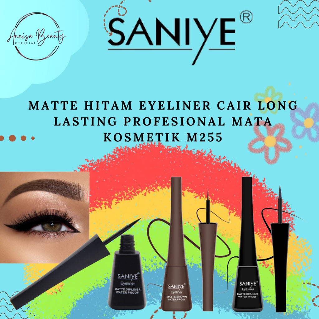[100%ORIGINAL] SANIYE Matte Hitam Eyeliner Cair Long Lasting Profesional Mata Kosmetik M255