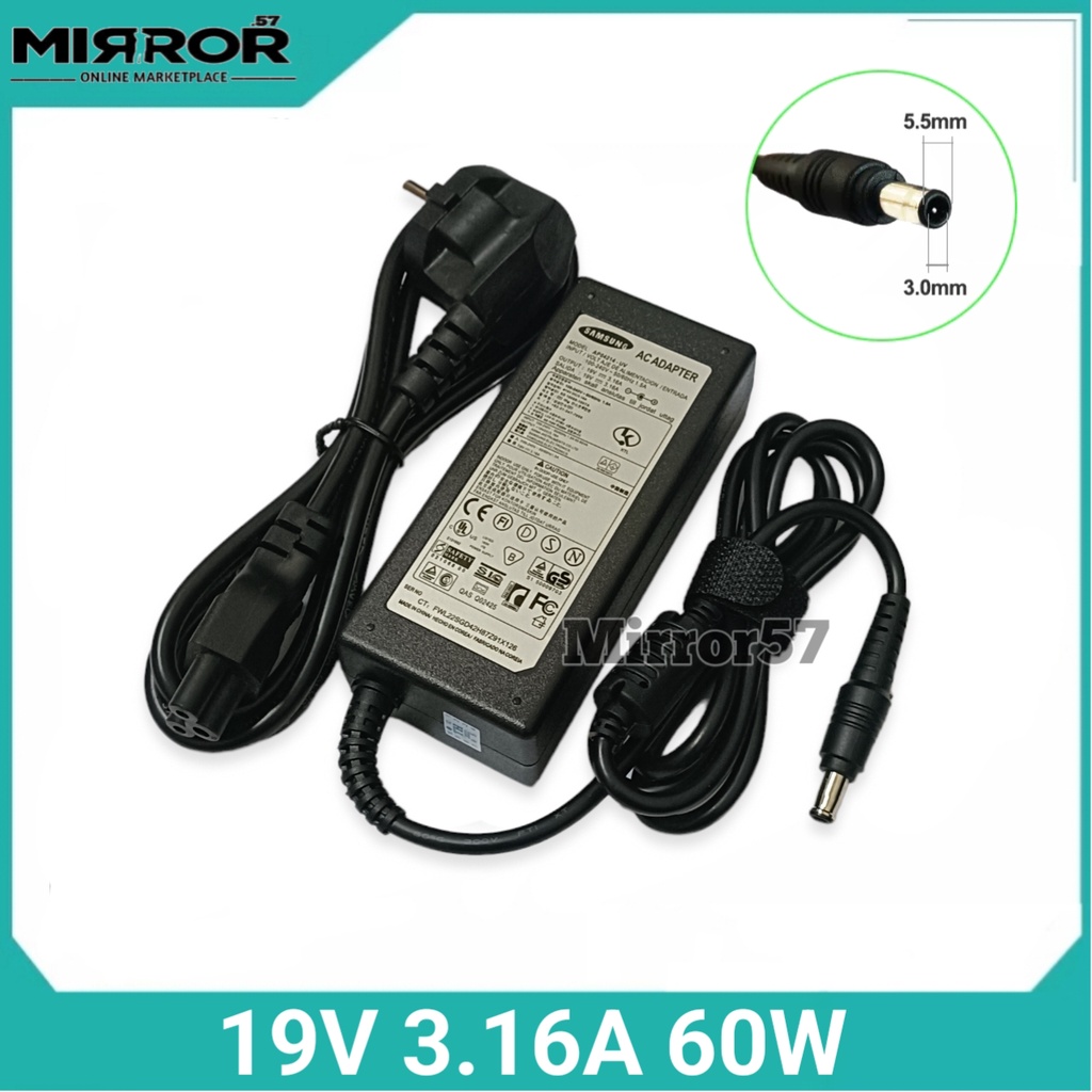 Charger Laptop Samsung NP270E5E NP300E5A NP300E5C NP355V5C NP3445VX NP350E5C 19V 3.16A 60W