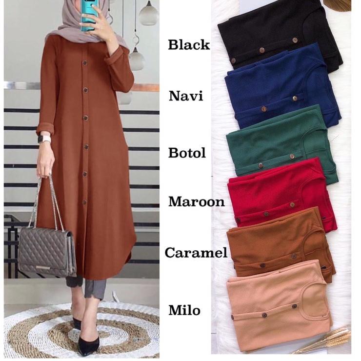 ➵ SABELA Tunik  -  Tunik Milano Premium LD100 / Long Tunik / Saku Kiri&Kanan / R.3 -  ۝
