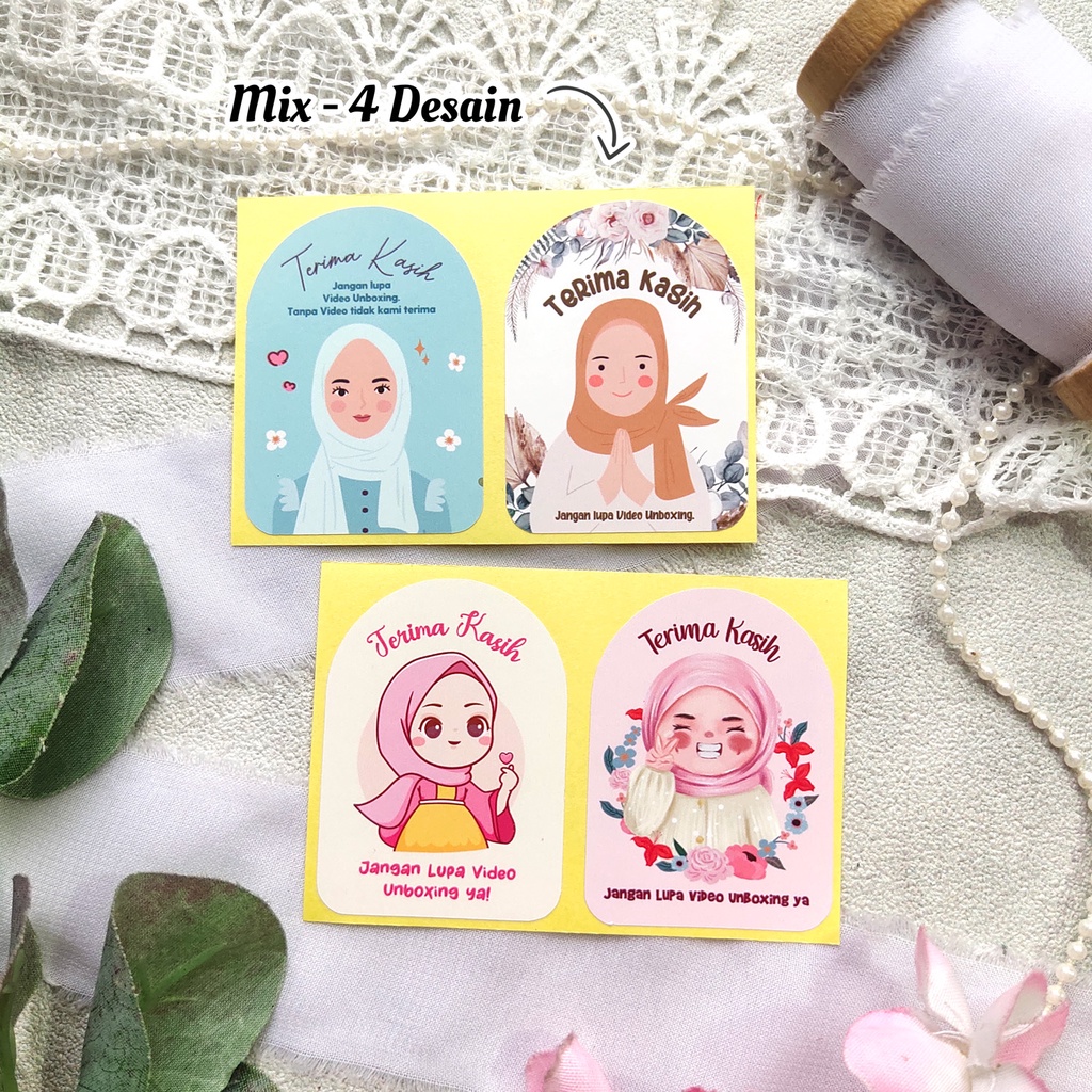 

HALHI Sticker Terima kasih thank you unboxing karakter hijab
