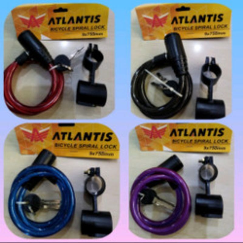 Kunci Sepeda Spiral Atlantis / Gembok Sepeda / Rantai Sepeda Atlantis