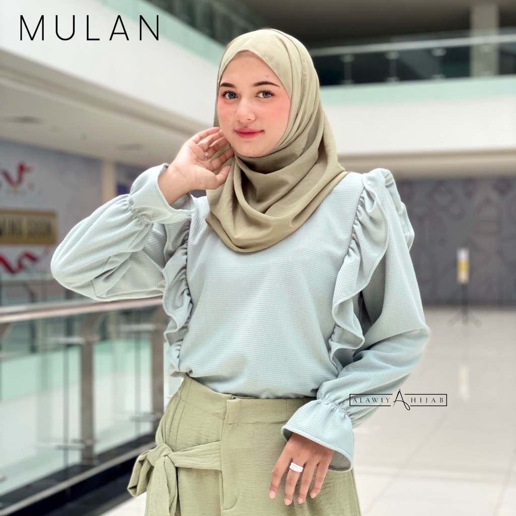 Alawiyahijab - Cleo Waffle ( Atasan Blouse Ruffle)